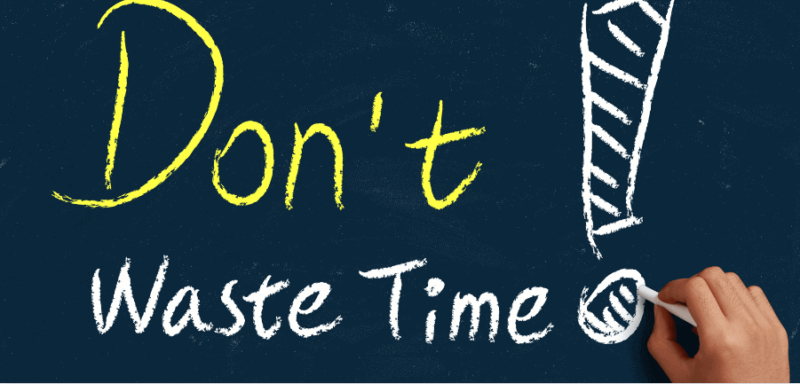 dicas de desperdício de tempo